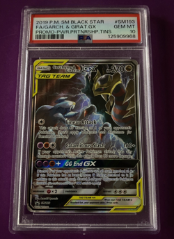 2019 POKEMON SM BLACK STAR PROMO #SM193 FULL ART/GARCHOMP & GIRATINA GX PSA 10 - Image 1