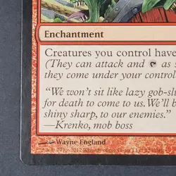 MTG - Fervor - Core Set 2013 - LP - Magic The Gathering - Rare Red Enchantment - Image 3