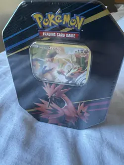 Pokemon TCG Crown Zenith Galarian Zapdos Tin Sealed - Image 1
