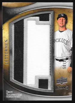 Upper Deck 2009 Icons Troy Tulowitzki Lettermen IL-TT Patch /50 Rockies "C" - Image 1