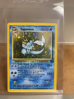 Pokemon TCG Vaporeon Holo Rare Card Jungle, 12/64 - Image 1