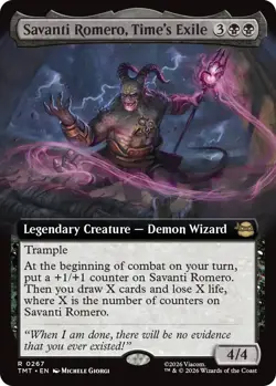 [1x] Savanti Romero, Time's Exile - Foil - Extended Art Near Mint, English UB: T - Image 1