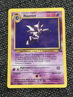 Haunter (21) Rare Unlimited Fossil 21/62 NM/LP Pokemon TCG - Image 1