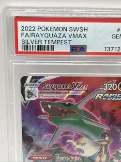 2022 pokemon sword & shield silver tempest #TG20 Rayquaza vmax full art psa 10 - Image 2
