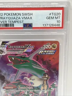 2022 pokemon sword & shield silver tempest #TG20 Rayquaza vmax full art psa 10 - Image 3