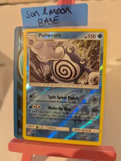 32/149 Poliwrath Sun and Moon Base Reverse Holo Rare Pokemon - Image 1