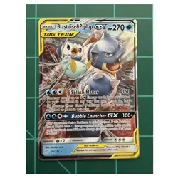 Pokemon Blastoise & Piplup GX 38/236 Sm-Cosmic Eclipse Ultra Rare Holo TAG TEAM - Image 1