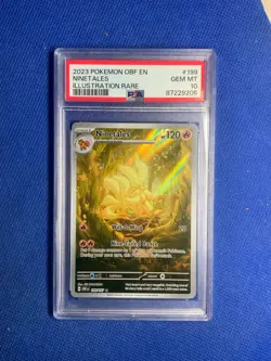 2023 POKEMON OBF EN-OBSIDIAN FLAMES ILLUSTRATION RARE #199 NINETALES PSA 10 - Image 1