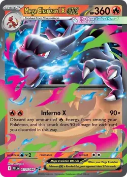NM-Mint Mega Charizard X ex - 013/094 - Double Rare Pokemon Phantasmal Flames - Image 1