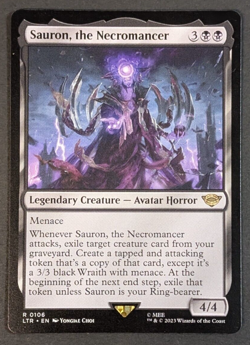 MTG - Sauron the Necromancer - LOTR: Tales of Middle Earth, NM Pack Fresh Magic - Image 1
