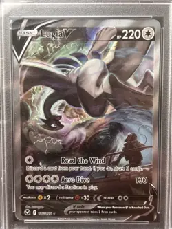 Pokemon TCG Lugia V 186/195 Silver Tempest Sword & Shield English PSA 9 Mint - Image 4