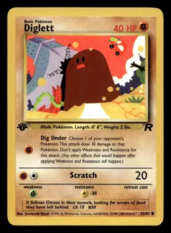 Diglett 52/82 Team Rocket 1st Edition Pokemon NM - Image 1