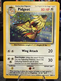 Pokemon TCG Pidgeot 8/64 Jungle Set Holo Rare Misprint Error No Symbol WOTC MP - Image 1
