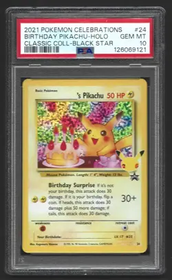 Pokemon Celebrations Birthday Pikachu 24 Classic Holo PSA 10 GEM MINT - Image 1