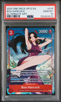2025 ONE PIECE OP12 LEGACY OF THE MASTER ALTERNATE ART #014 BOA HANCOCK PSA 10 - Image 1