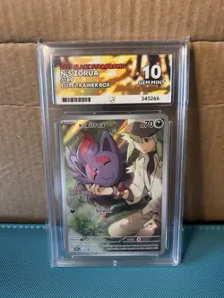 Pokemon TCG N's Zorua 189 Black Star Promo Journey Together ETB, Graded Ace 10 - Image 1