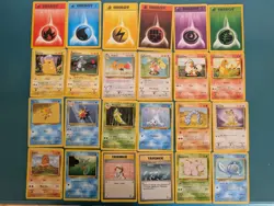 Vintage Pokemon Card Lot 1999 WOTC – Pikachu, Charmander, Energy, Trainers - Image 1