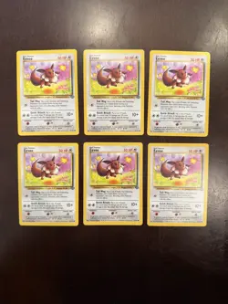6x Eevee 51/64 NM Vintage Pokemon Card Lot WOTC 1995-99 Jungle Set - Image 1