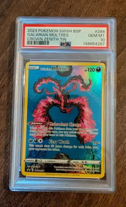 Galarian Moltres SWSH284 Crown Zenith Black Star Promo Pokemon Card - PSA 10 - Image 1