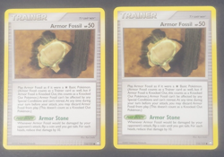 Pokemon TCG - 2x Trainer, Armor Fossil 116/123 - Mysterious Treasures 2007 NM/LP - Image 1