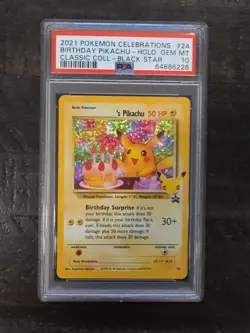 Pokemon Celebrations Birthday Pikachu #24 Classic Holo PSA 10 - Image 1