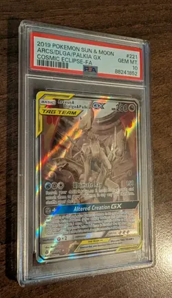 Arceus & Dialga & Palkia GX 221/236 Tag Team Full Art Pokemon PSA 10 Gem Mint - Image 1