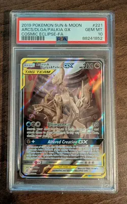 Arceus & Dialga & Palkia GX 221/236 Tag Team Full Art Pokemon PSA 10 Gem Mint - Image 3