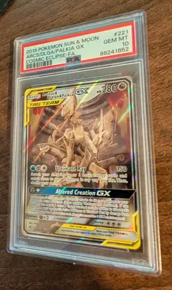 Arceus & Dialga & Palkia GX 221/236 Tag Team Full Art Pokemon PSA 10 Gem Mint - Image 5