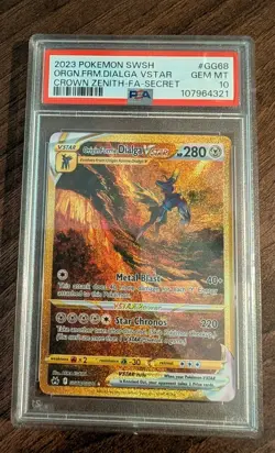 Origin Forme Dialga VSTAR - GG68/GG70 Crown Zenith Pokemon TCG PSA 10 Gem Mint - Image 1