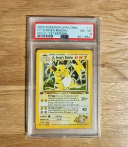 LT. SURGE'S RAICHU HOLO POKEMON GYM CHALLENGE 2000 11 PSA 8 ENGLISCH - Image 1