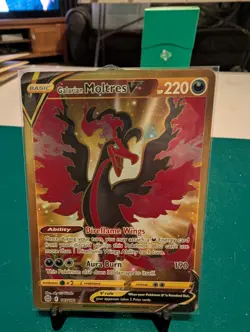 Galarian Moltres V 183/172 Gold Secret Rare Brilliant Stars Pokemon Card NM-MINT - Image 1