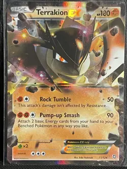 Terrakion EX 71/124 - Pokemon Holo Rare Card - Dragons Exalted NM - Image 1