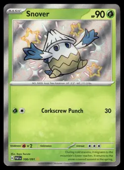 Pokemon Cards Snover 100/091 Paldean Fates Shiny Rare NM *2 - Image 1