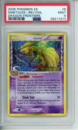 2006 Pokemon EX Dragon Frontiers Ninetales Reverse Foil 8/101 PSA 9 Mint - Image 1