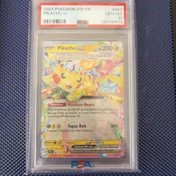 2024 POKEMON SSP EN-SURGING SPARKS #057 PIKACHU EX 057/191 PSA 10 - Image 1