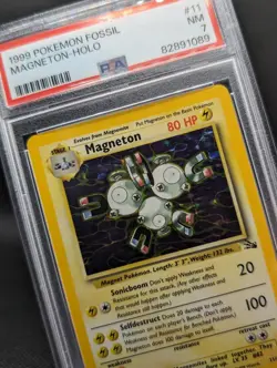 Pokemon TCG - Magneton 11/62 Fossil Unlimited Holo Rare PSA 7 NM - Image 1