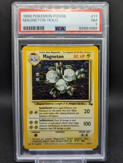 Pokemon TCG - Magneton 11/62 Fossil Unlimited Holo Rare PSA 7 NM - Image 2