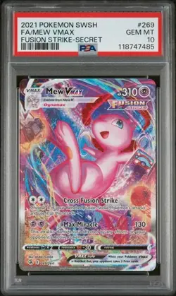 Mew VMAX Alt Art GEM MT PSA 10 269/264 2021 Pokemon Fusion Strike - Image 1
