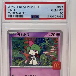 2025 POKEMON JPN M-P PROMO MCDONALD'S #021 RALTS - PSA 10 GEM MINT - Image 2