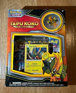 POKEMON TCG Tapu Koko Pin Collection Factory Sealed Box - Image 1