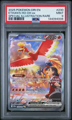 2025 POKEMON DRI EN-DESTINED RIVALS #230 ETHAN'S HO-OH EX PSA 9 - Image 1
