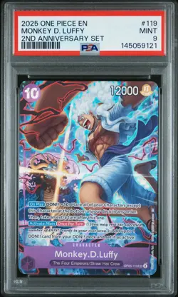 2025 One Piece English Version 2ND Anniversary Set Monkey D. Luffy PSA 9 #119 - Image 1
