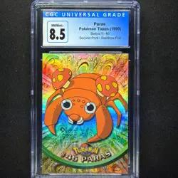 topps Pokemon TV Edition Series 1 Rainbow Holo Foil CGC 8.5 #46 Paras - Image 1