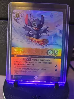 Disney Lorcana Stitch Carefree Snowboarder Epic 207/204 Winterspell cold foil - Image 1