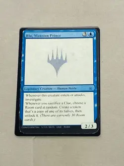 MTG Blu, Mansion Prince Un-Known Event Playtest Cards Magic the Gathering - Image 1
