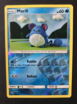 2 X Asako Ito Illustrator Pokemon Cards Crotchet Knitted Marill 34/147 Espurr - Image 3