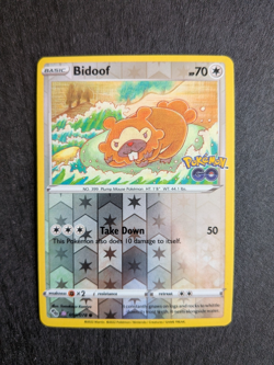 Bidoof (Peelable Ditto) 059/078 Pokemon GO Reverse Holo 2022 Card NM - Image 1