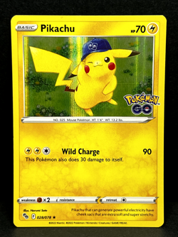 Pikachu 028/078 Pokemon GO Holo Rare Pokemon TCG Card - LP/NM - Image 1