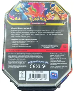 Pokemon TCG Mega Charizard X EX Tin Sealed Charizard Promo Card Collectors Tin - Image 2