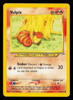 Vulpix 91/105 Unlimited Common Neo Destiny Pokemon Card - Image 1